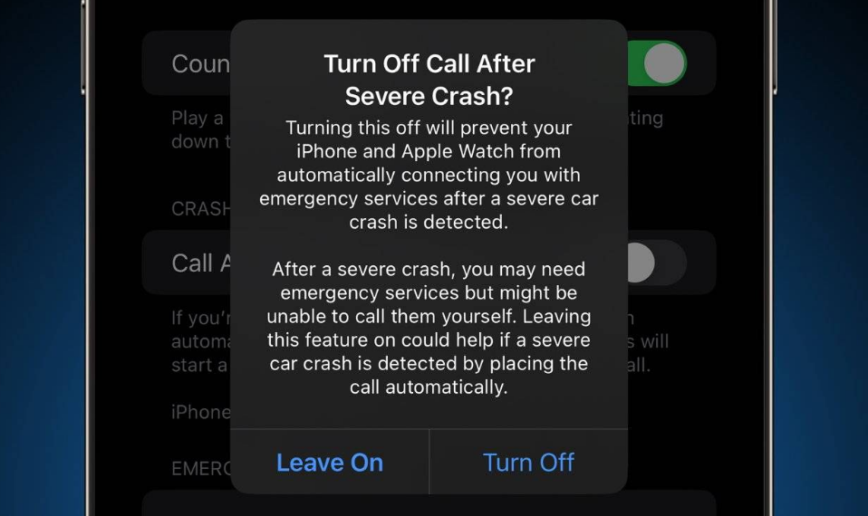 金门苹果14维修分享 iPhone 14 和 Apple Watch 上关闭崩溃检测 