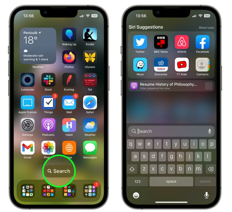 金门苹果手机维修分享升级到 iOS 16 后，如何删除主屏幕上的搜索按钮 
