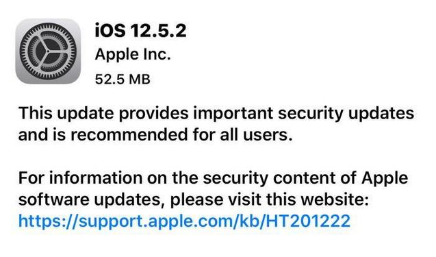 金门苹果手机维修分享iOS12.5.2发布，建议所有老苹果用户安装 